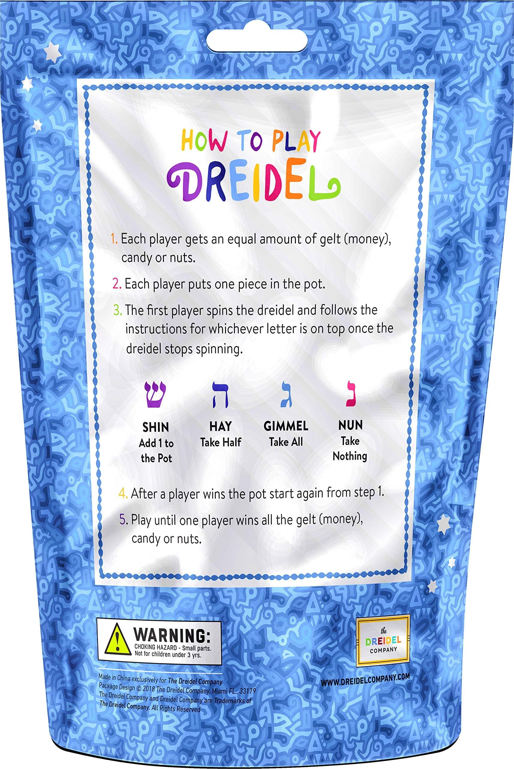 25-Pack Hanukkah Blue and White Plastic Pastel Colored Dreidel, for Children, Boys and Girls, Party Favors - Image 4