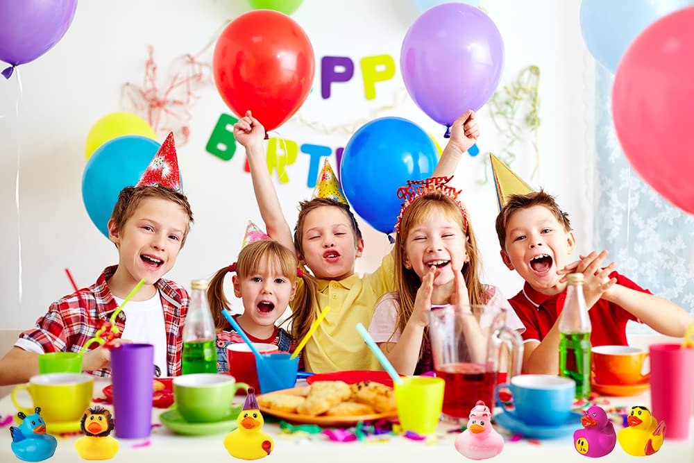 Assortment Rubber Duck Toy Duckies for Kids, Bath Birthday Gifts Baby Showers Classroom Incentives, Summer Beach and Pool Activity, 2" (20-Pack) - Image 5