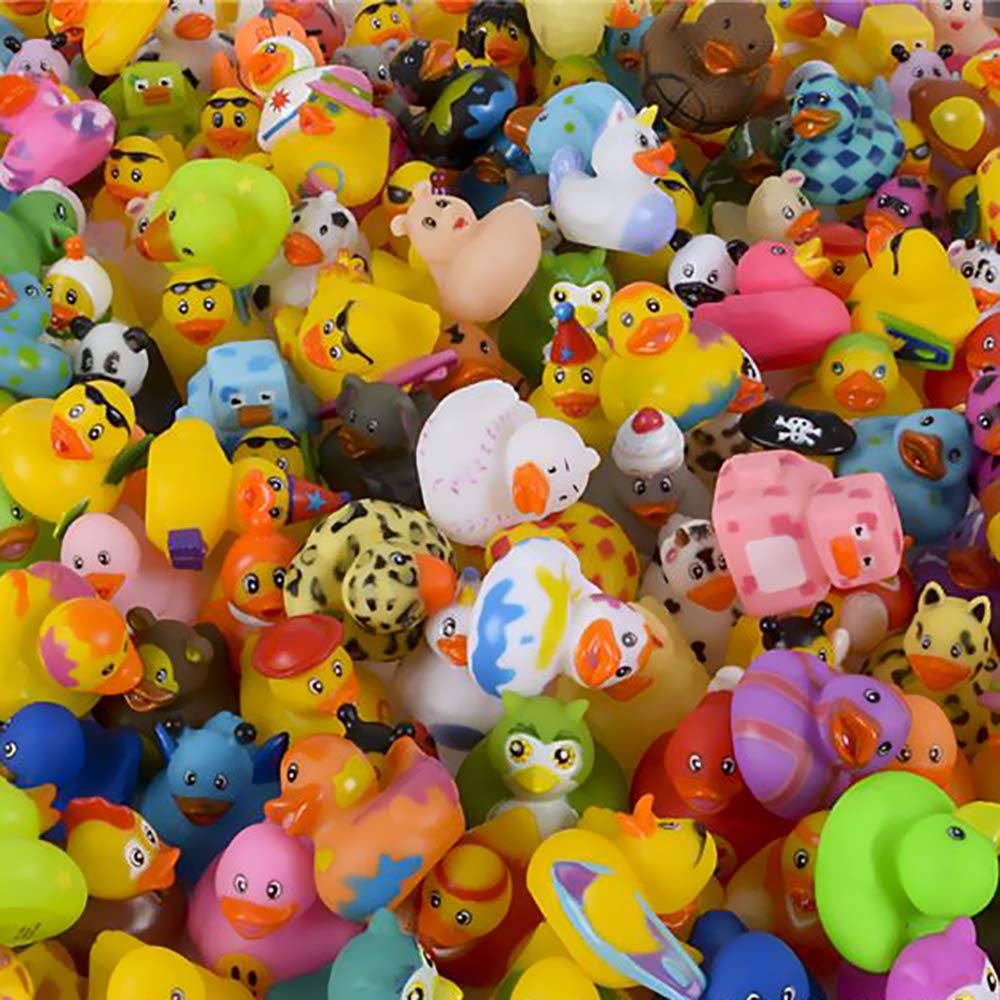 Assortment Rubber Duck Toy Duckies for Kids, Bath Birthday Gifts Baby Showers Classroom Incentives, Summer Beach and Pool Activity, 2" (20-Pack) - Image 7