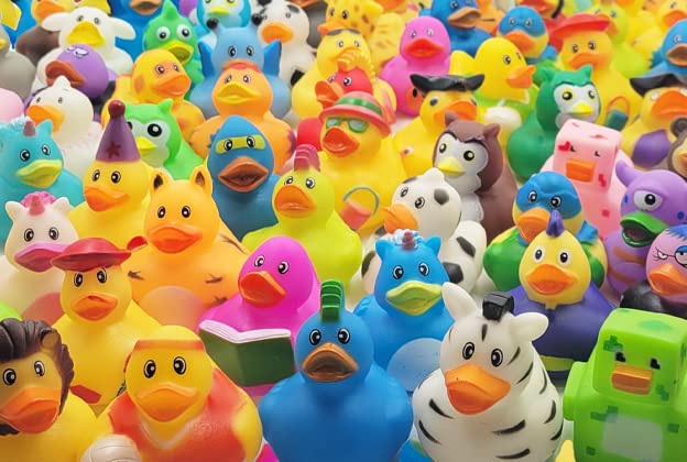 Assortment Rubber Duck Toy Duckies for Kids, Bath Birthday Gifts Baby Showers Classroom Incentives, Summer Beach and Pool Activity, 2" (20-Pack) - Image 8