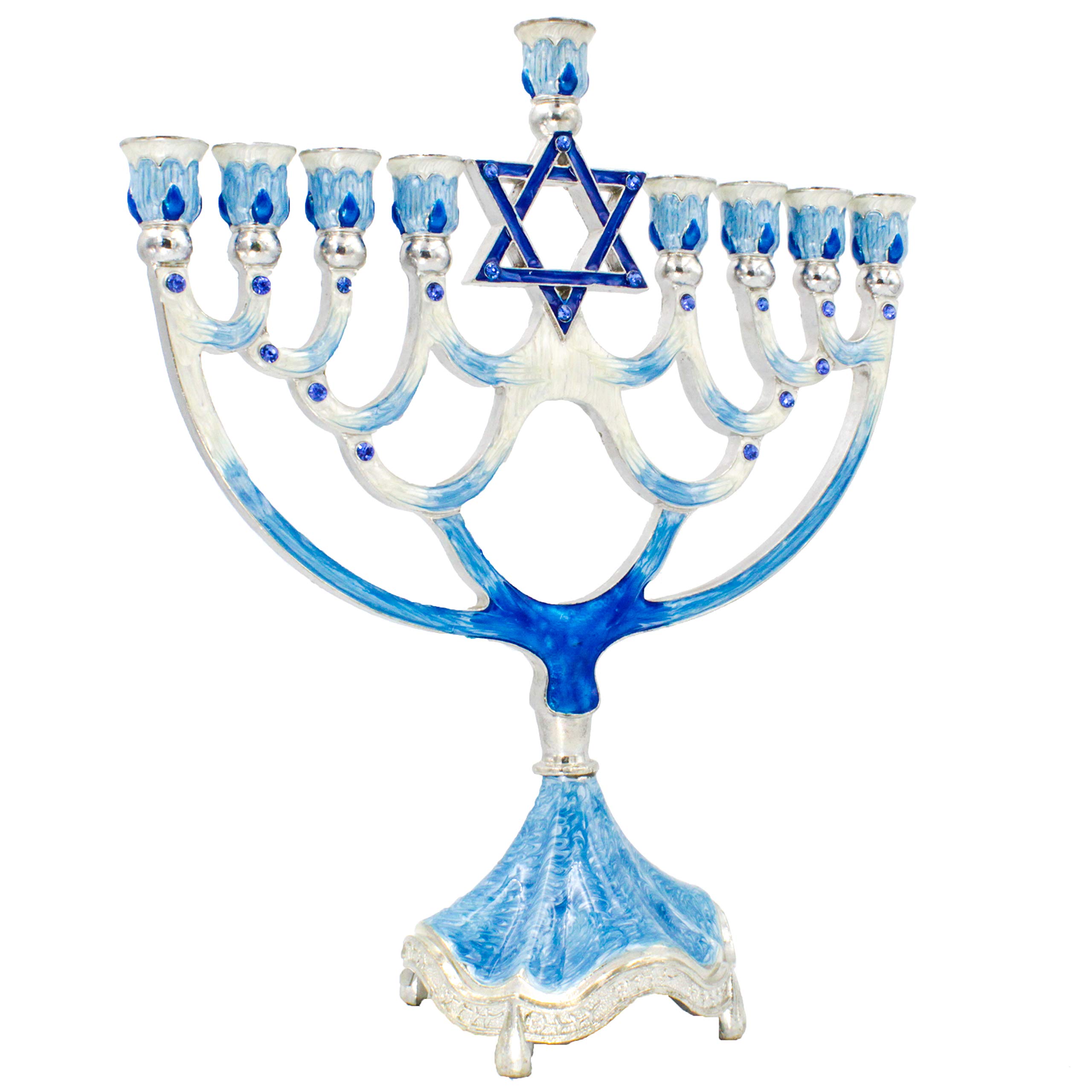 Enameled Menorah with Jeweled Accents, 12 inch High, The Dreidel Company - Image 5
