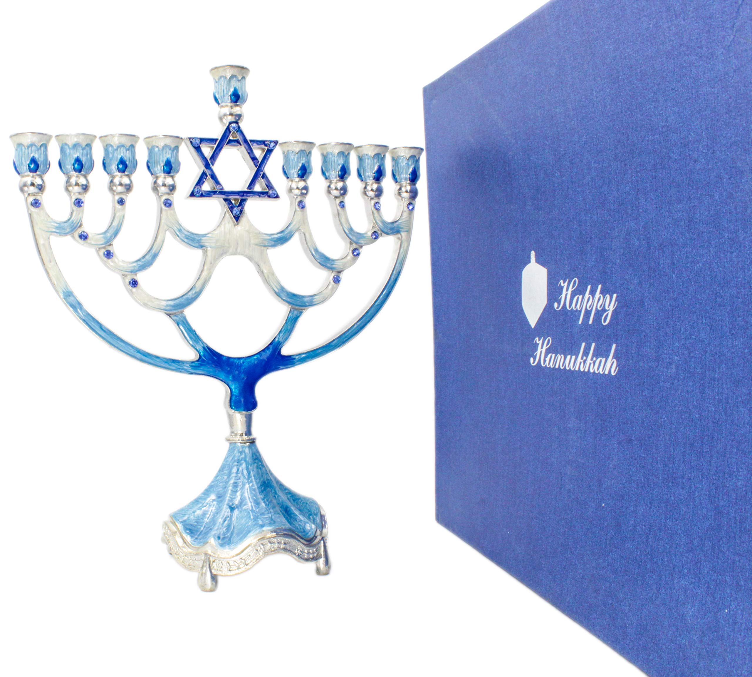 Enameled Menorah with Jeweled Accents, 12 inch High, The Dreidel Company - Image 7