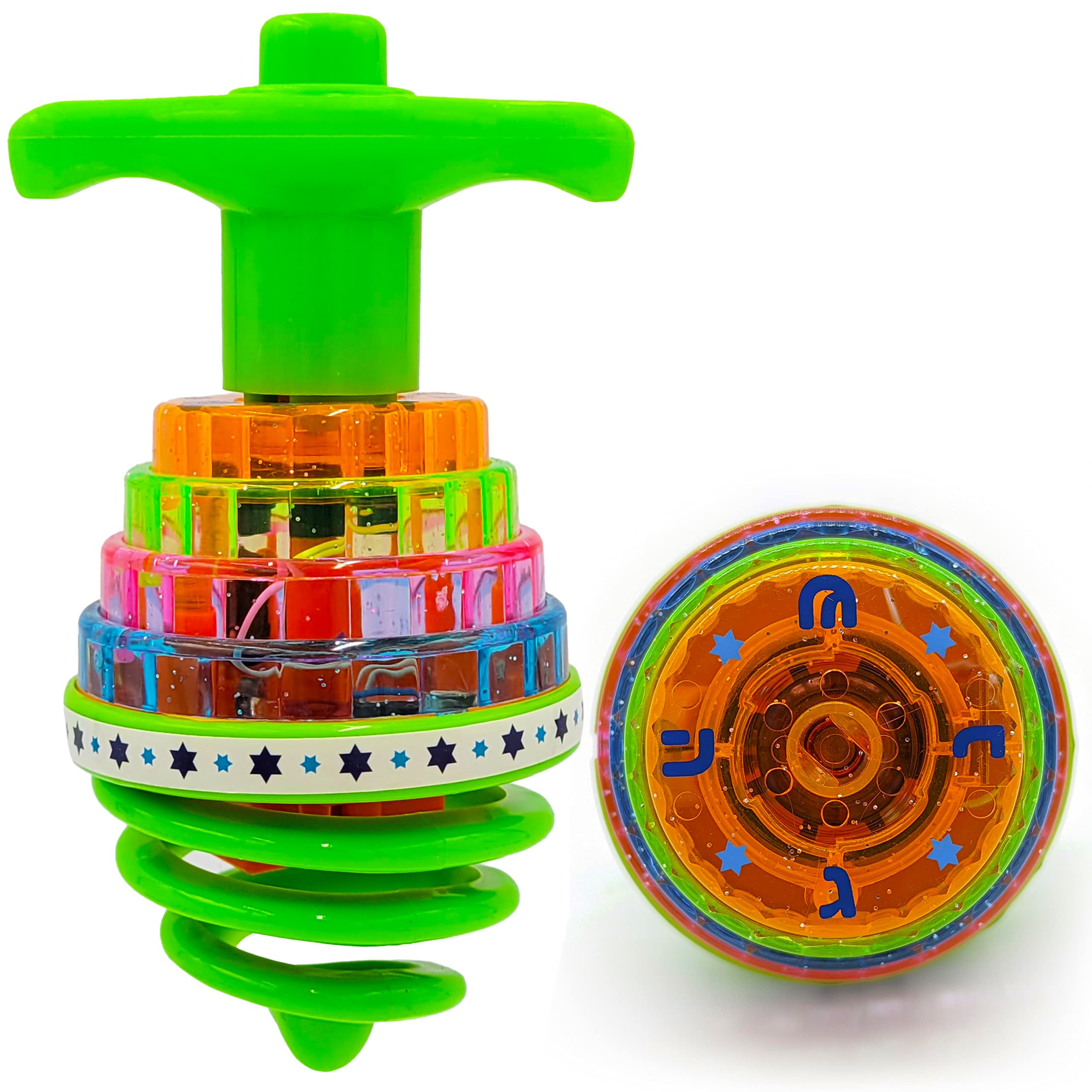 Hanukkah Dreidel Musical Bouncing Light-Up Dreidel Hanukkah Toys, Assorted Colors (1 Pack) - Image 5