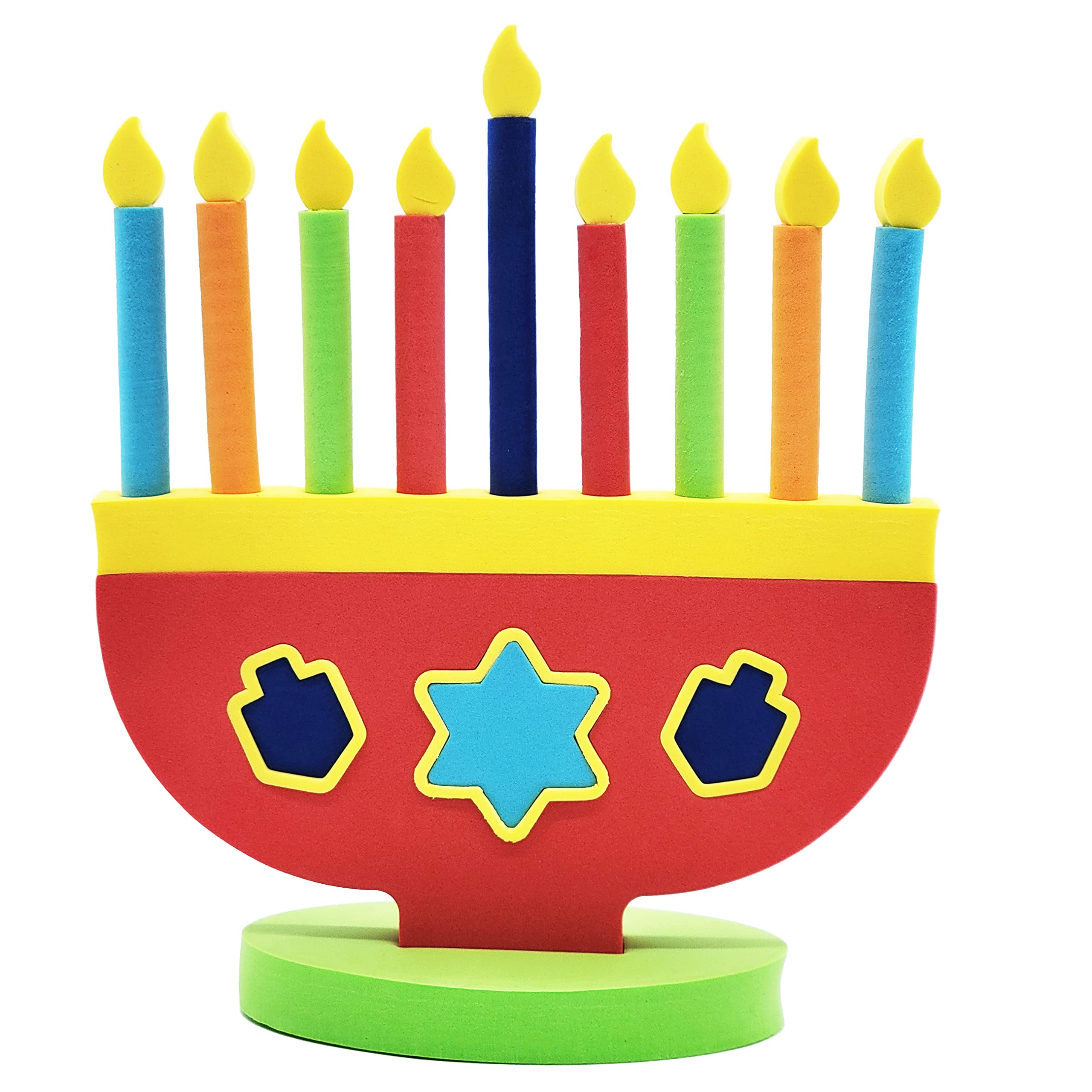 Hanukkah Foam Toy Menorah with Removable Candles and Dreidel Design (Single-Pack) - Image 4