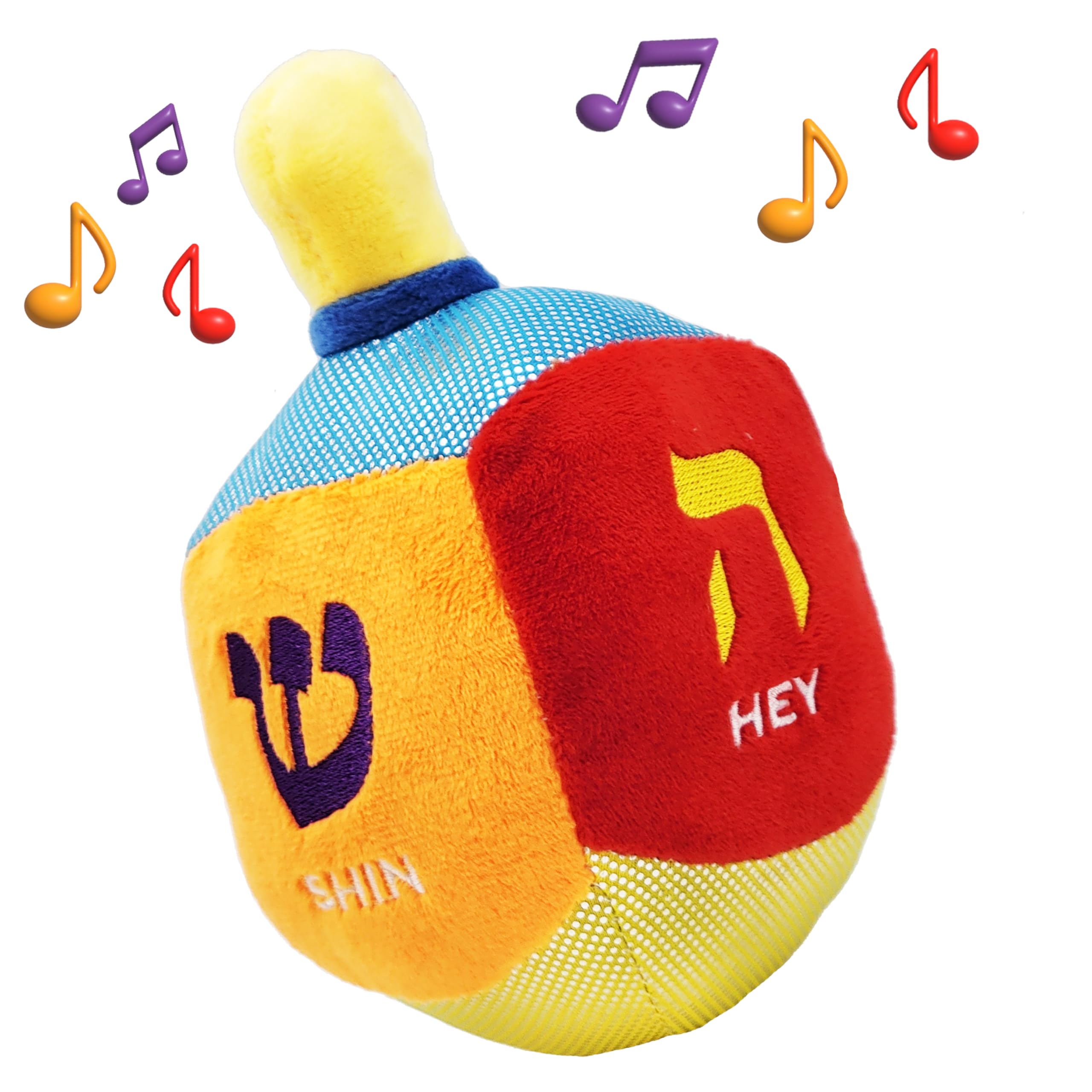 Plush Hanukkah Menorah & Plush Dreidel Toy Musical Menorah Plays 2 Classic Hanukkah Melodies Includes Removable Chanukah Candles & Candle Bag with Rattle Dreidel - Image 5