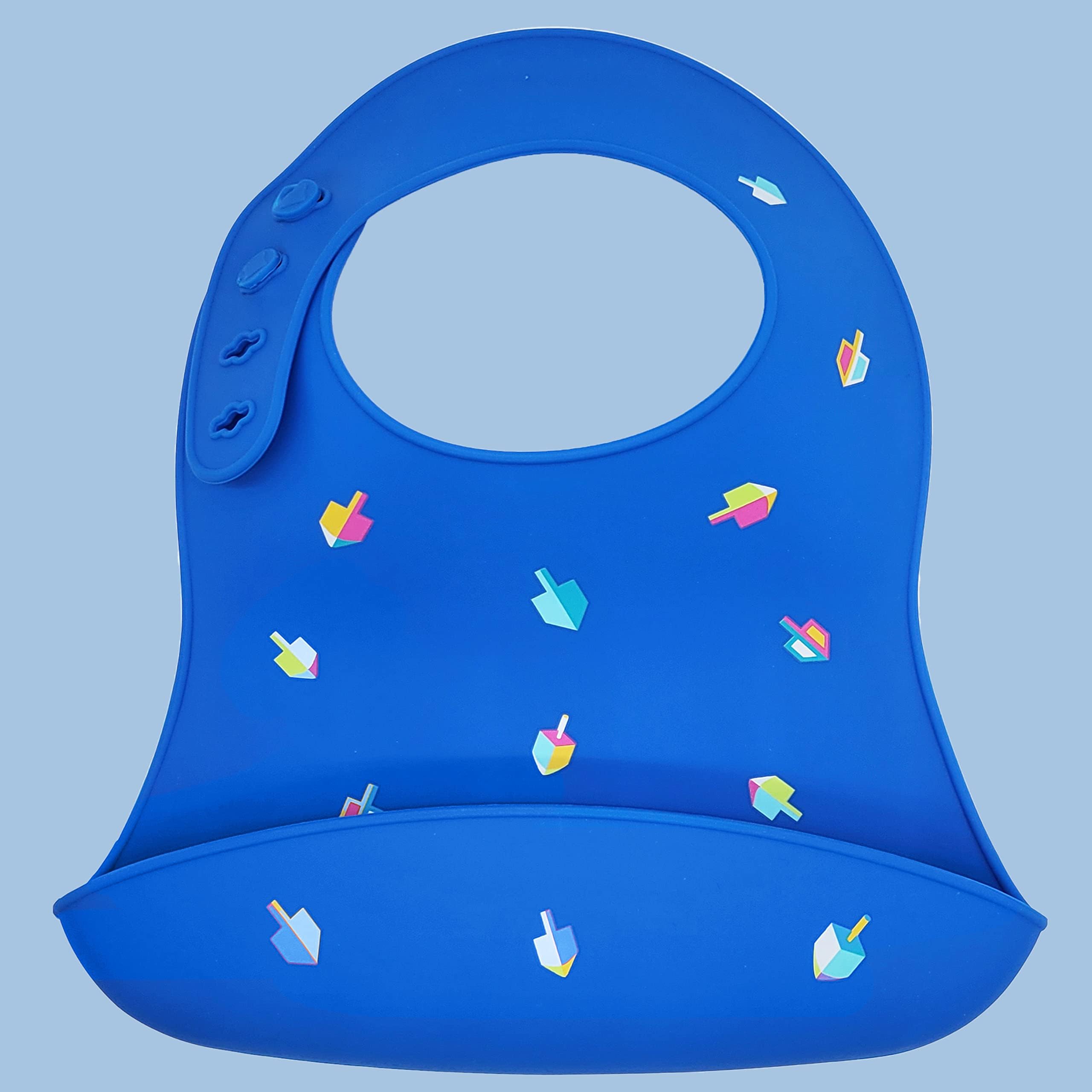 The Dreidel Company Hanukkah Baby Bib Silicone, Cute Baby Bibs for Babies & Toddlers, Unisex, Non Messy - Image 7