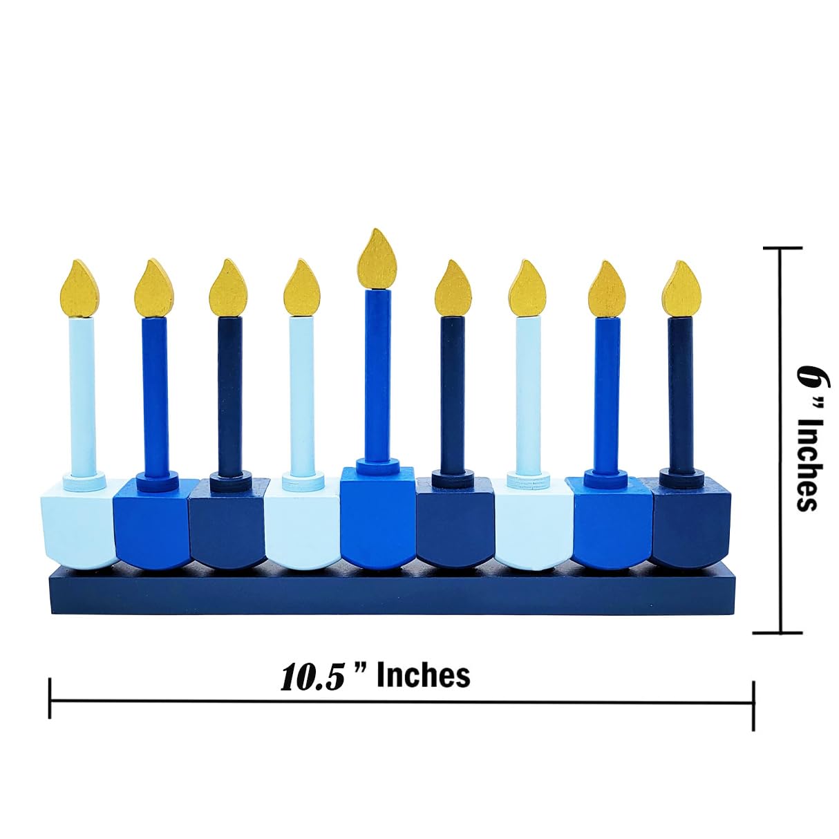 The Dreidel Company Hanukkah Children's Wooden Chanukah Menorah, Dreidel Design with Removable Candles - Image 3