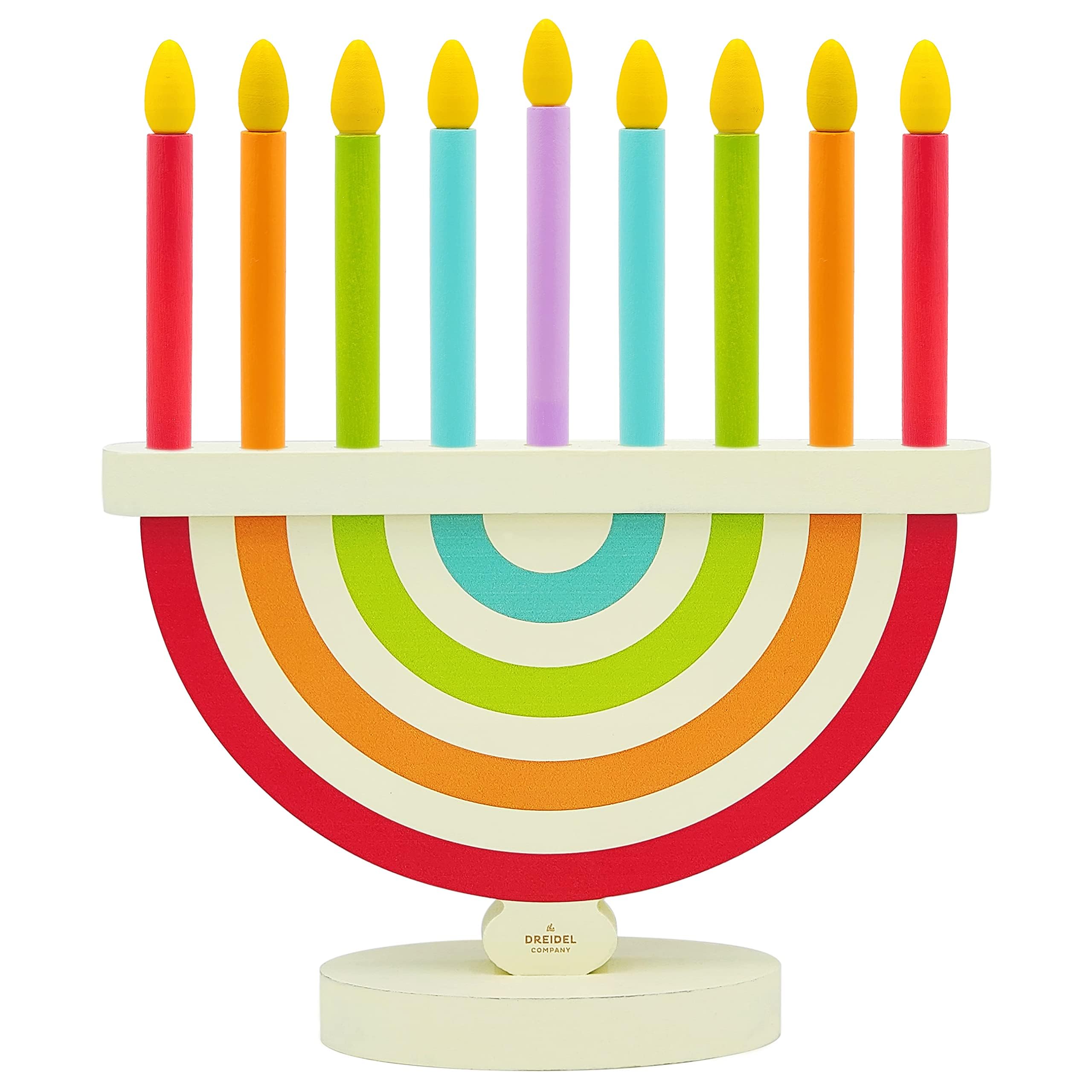 The Dreidel Company Hanukkah Children Wooden Chanukah Menorah with Removable Candles (Single) - Image 4