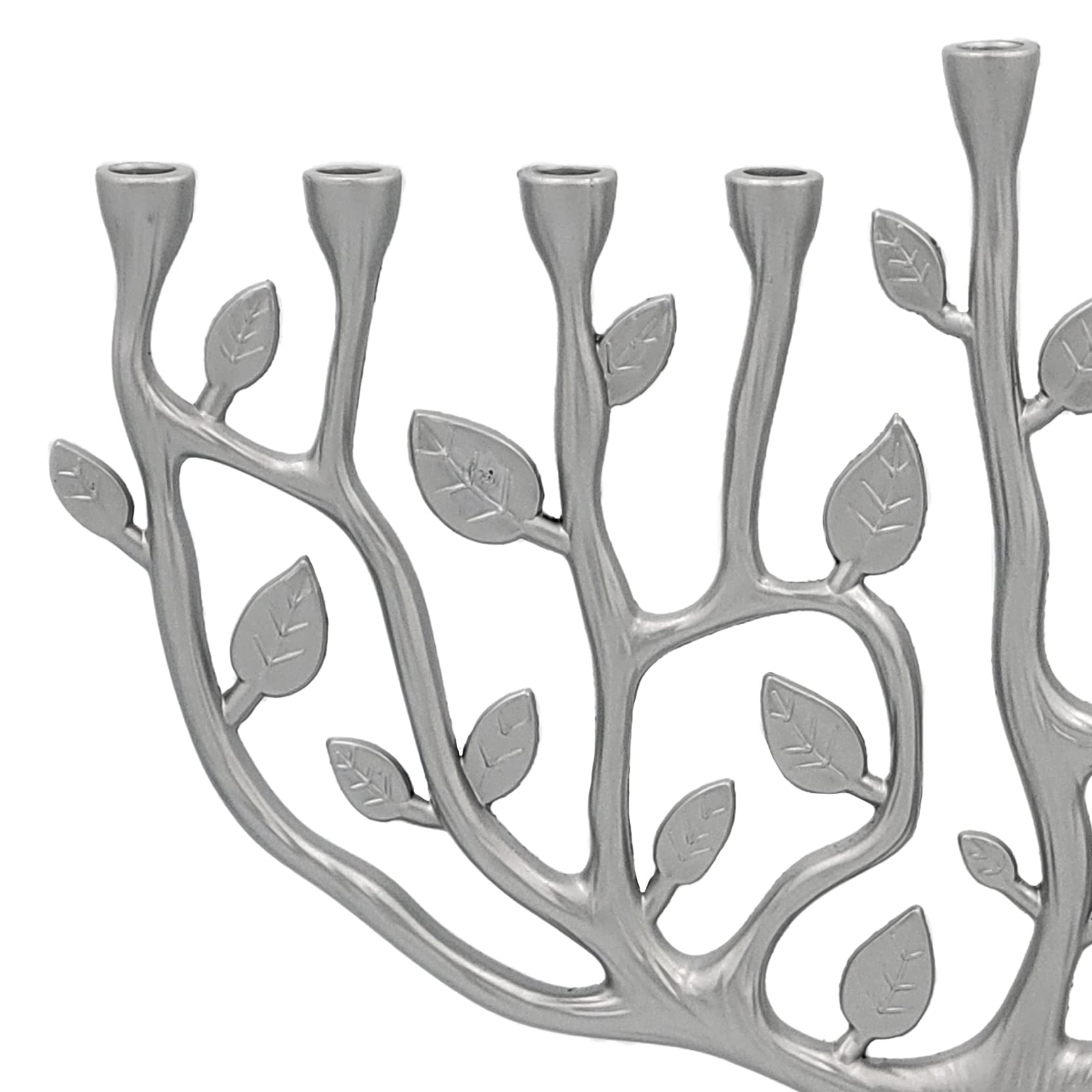 The Dreidel Company Hanukkah Menorah Large Tree of Life, Pewter Finish 11 Inches Long - Image 4