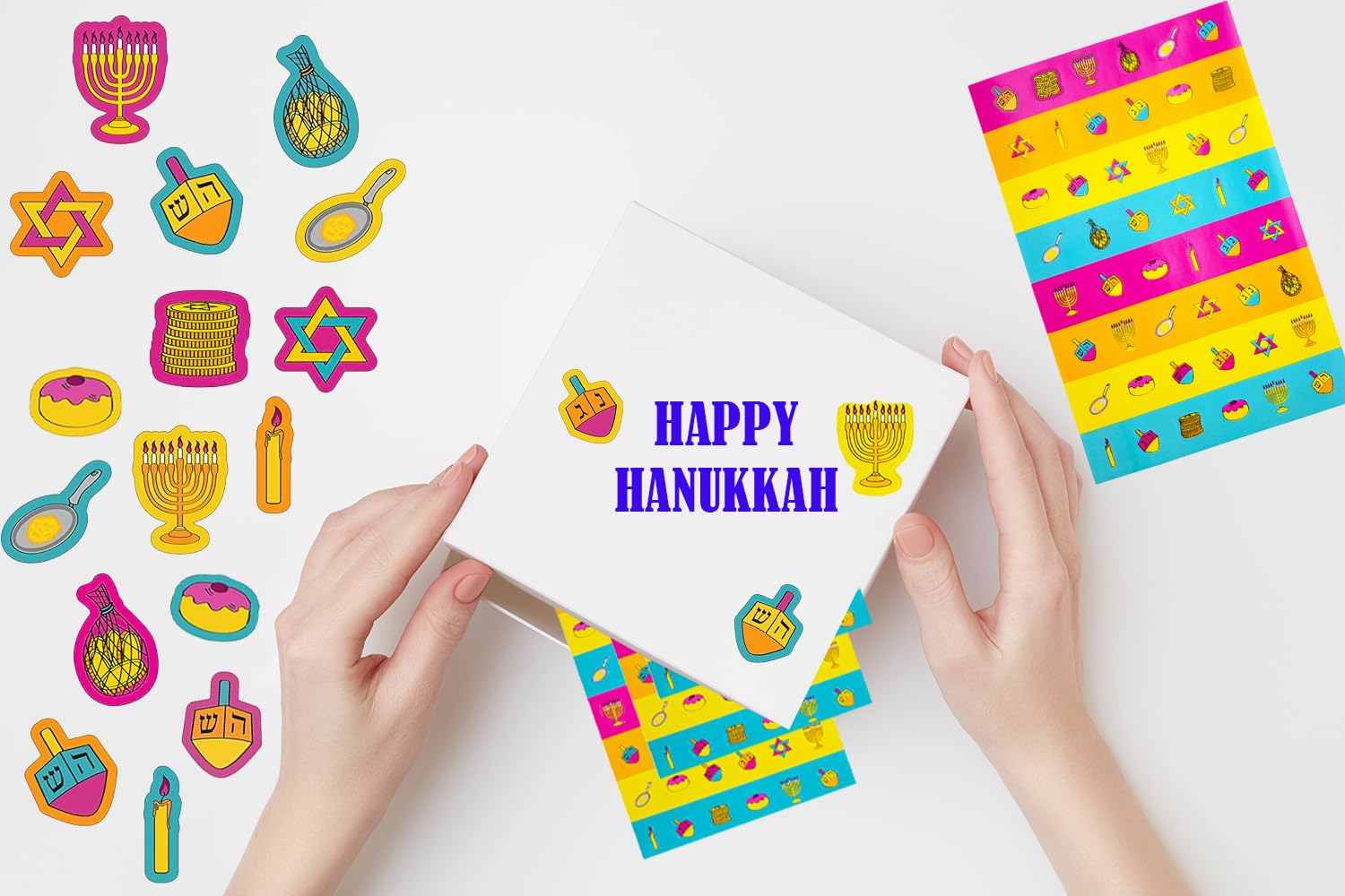 The Dreidel Company Hanukkah Sticker Pieces, Great for Arts and Crafts, Decoration, Party Favors, 1008 Stickers (Style 1) - Image 6