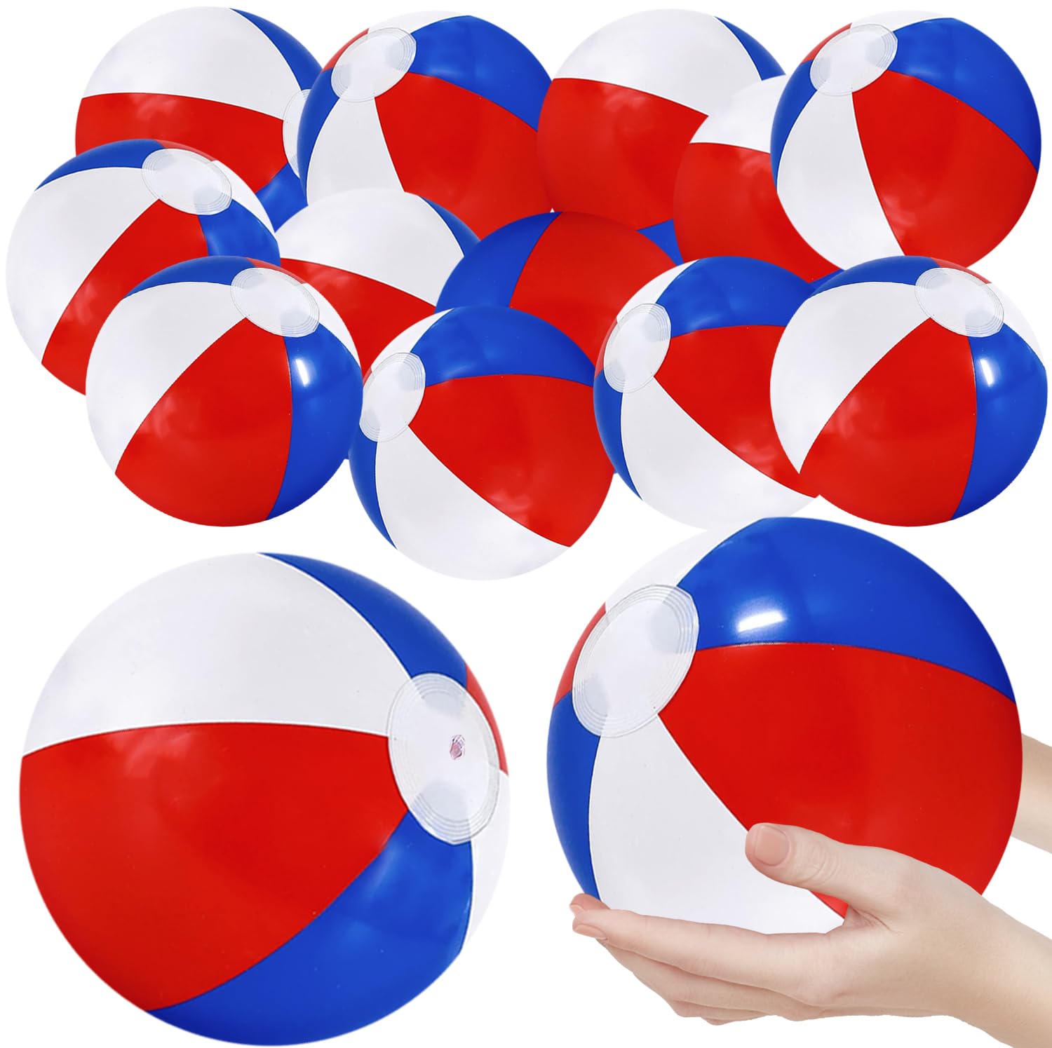 The Dreidel Company Inflatable Patriotic Beach Balls US Flag Design for Swimming Pool Party, Birthday, Summer Fun Toy, 12" Inch - Image 4