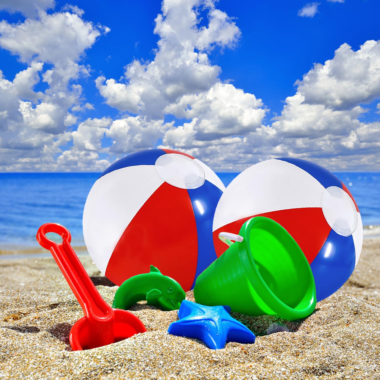 The Dreidel Company Inflatable Patriotic Beach Balls US Flag Design for Swimming Pool Party, Birthday, Summer Fun Toy, 12" Inch - Image 7