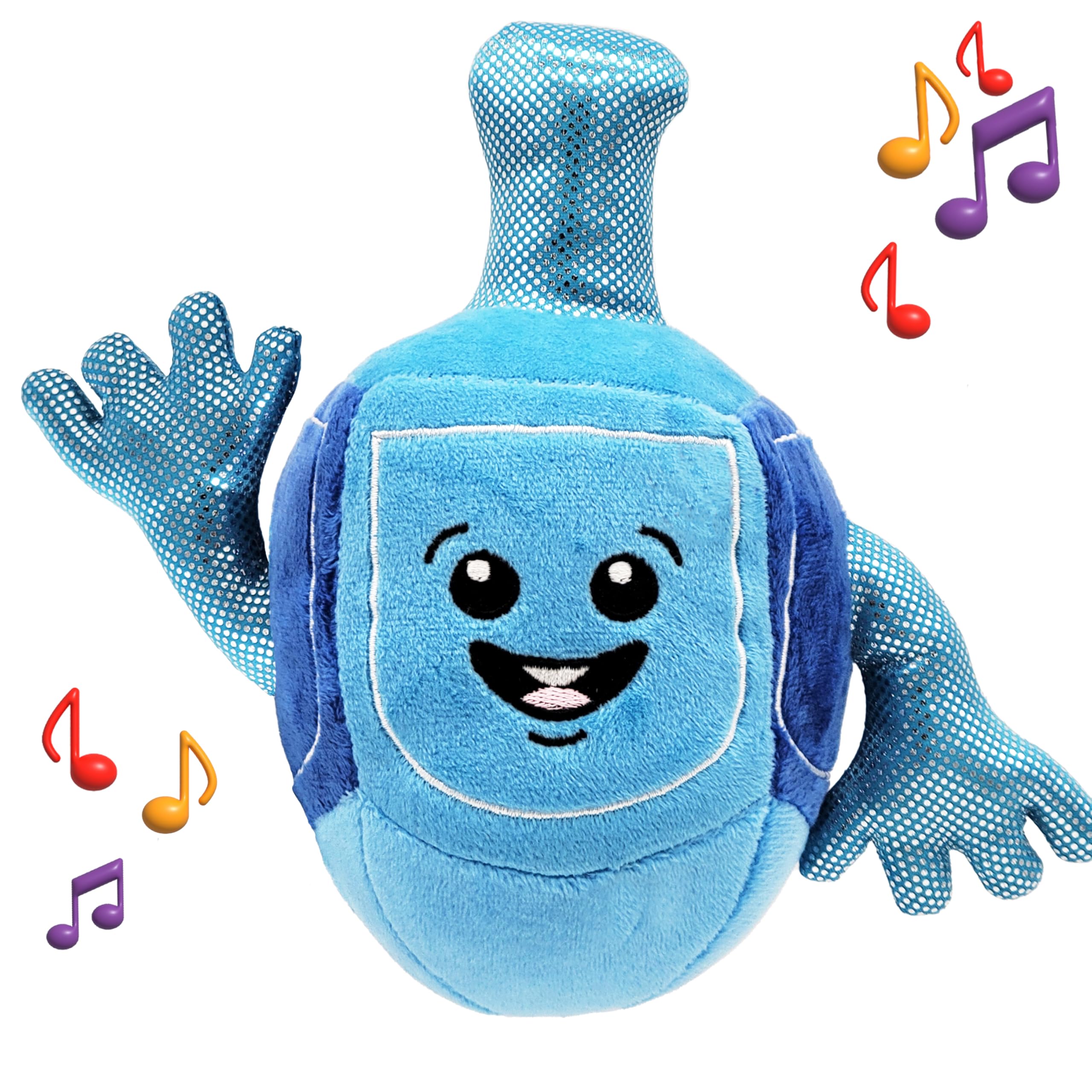 The Dreidel Company Kids Hanukkah Musical Plush Dreidel Plays 2 Hanukkah Songs, Stuffed Plushy Melodic Drydel Chanukah Spinning Top Toy Childrens Gift for Toddlers - Image 6