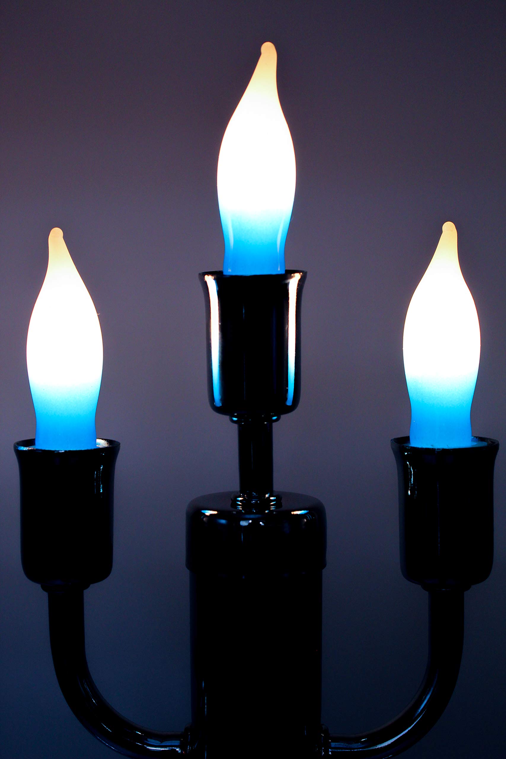 The Dreidel Company Menorah Bulbs, 10 Blue and White Electric Hanukkah Menorah Flame Shaped Replacement Bulbs - Image 3