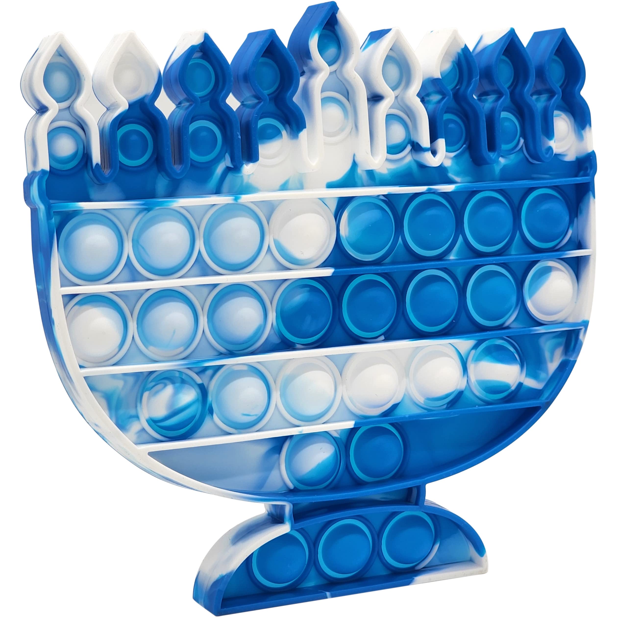 The Dreidel Company Menorah & Dreidel Set Poppit, Pop Fidget Toy Dreidel Menorah Popper Set (Blue & White, Single Set) - Image 5