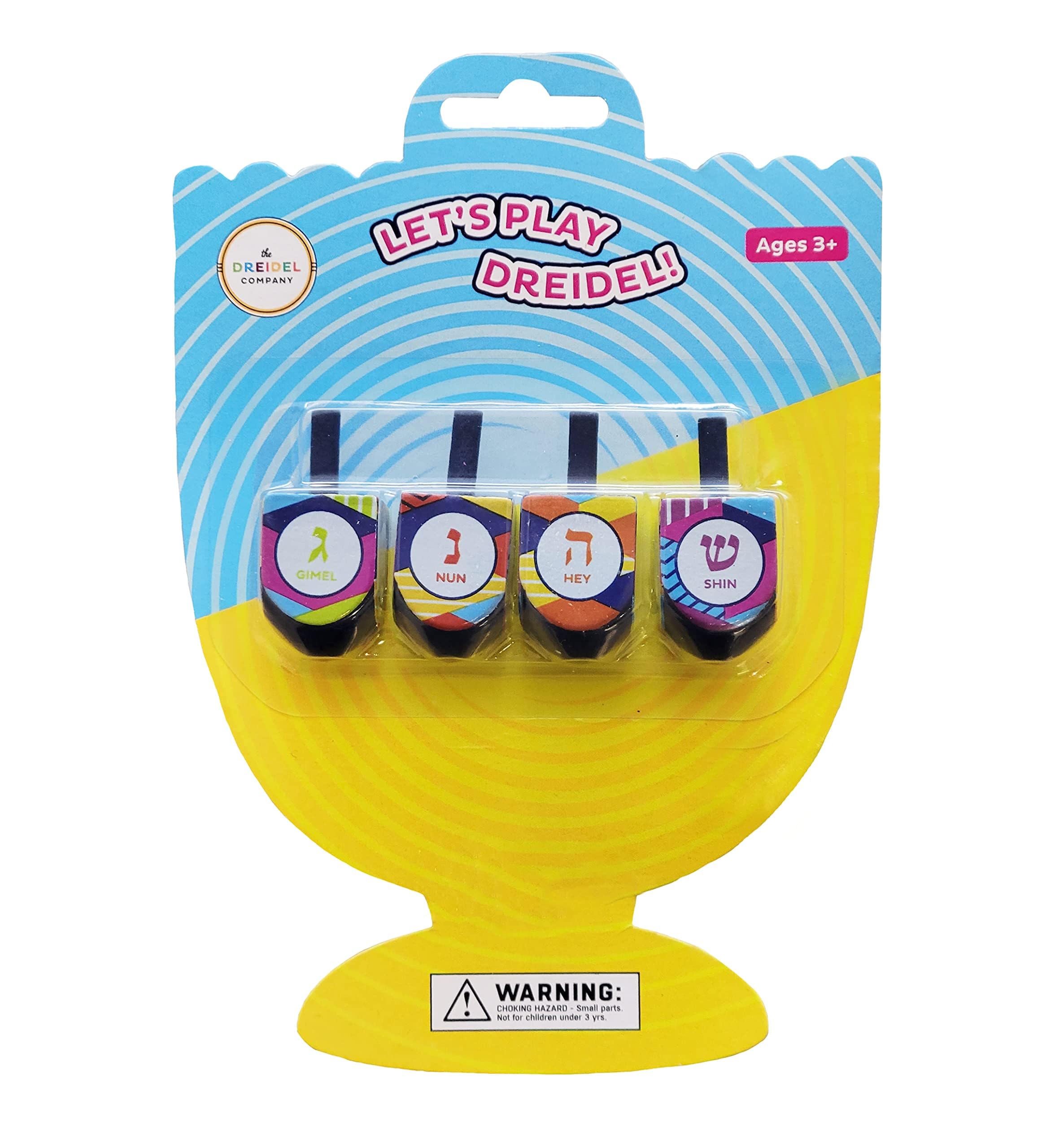 The Dreidel Company Multi Colored Hand Painted Wooden Dreidels, The Hanukkah Game, Let's Play Dreidel (4-Pack) - Image 3