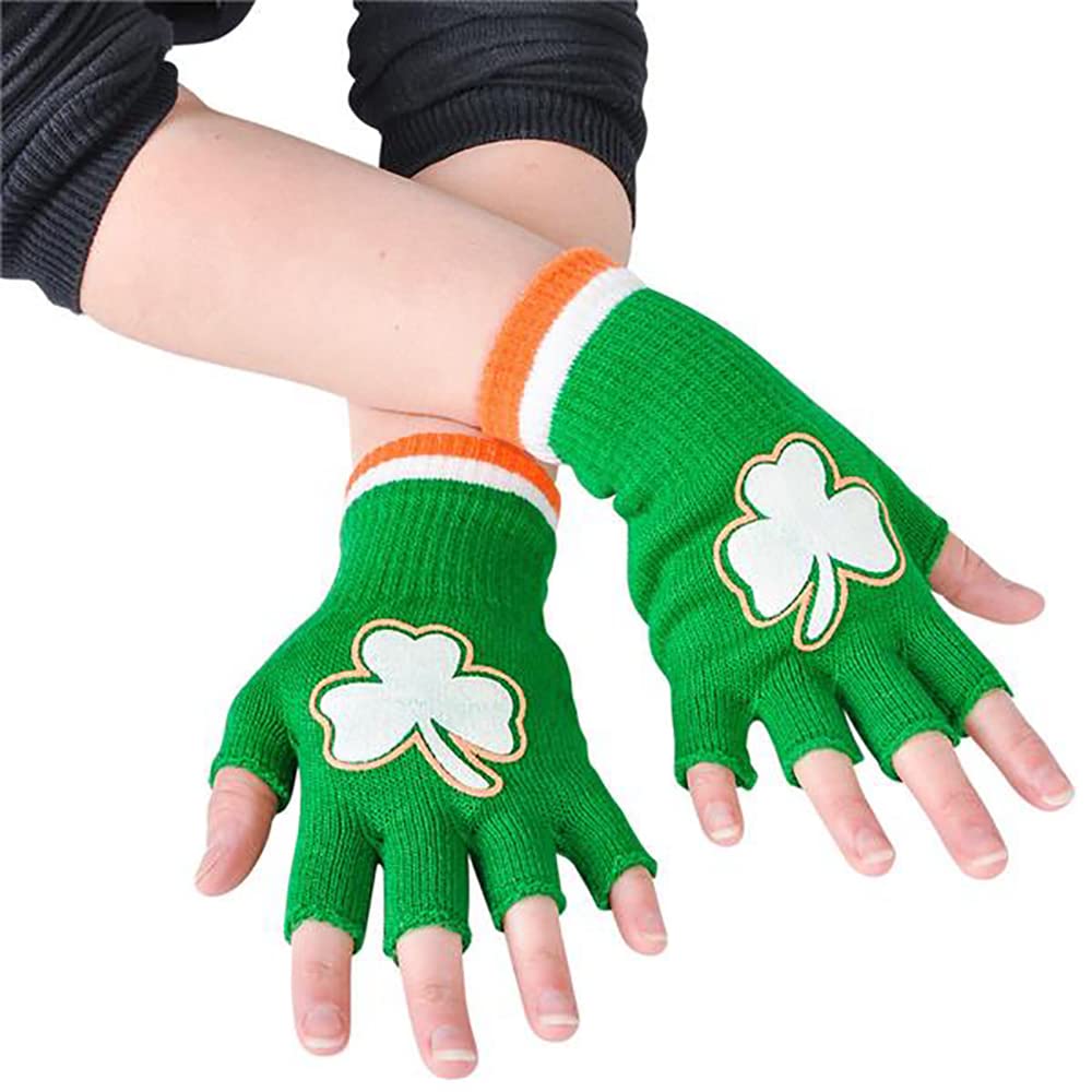 The Dreidel Company St. Patrick's Irish Fingerless Gloves, One Size, Green, Party Accessory, Costume Accessories, Party Favor - Image 3