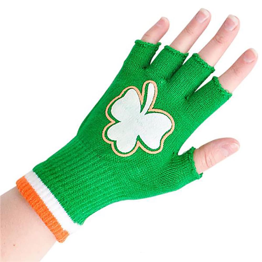 The Dreidel Company St. Patrick's Irish Fingerless Gloves, One Size, Green, Party Accessory, Costume Accessories, Party Favor - Image 4